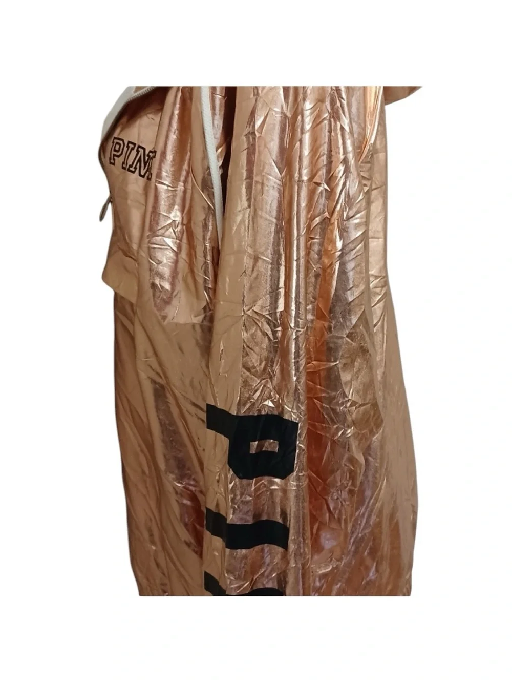 Victoria’s Secret PINK Rare Metallic Rose Gold Sherpa Anorak Jacket Size XS/S - Picture 8 of 14